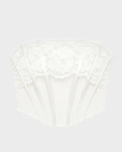 Biały tiulowy gorset z koronką Giselle