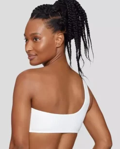Biały top bikini na jedno ramię