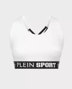 Biały top z logo