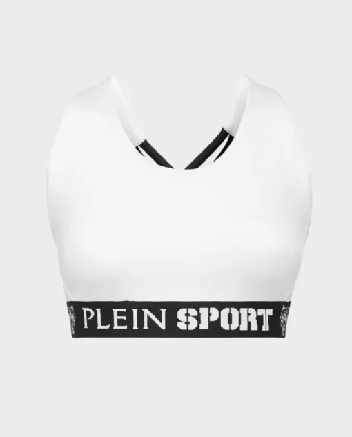 Biały top z logo