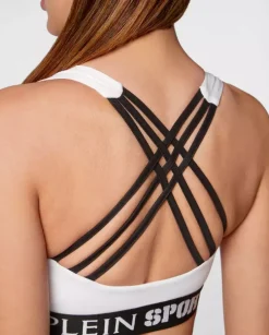 Biały top z logo