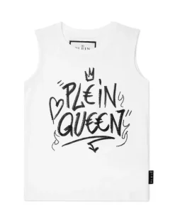 Biały T-Shirt bez rękawów