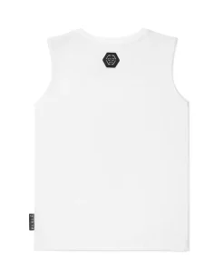 Biały T-Shirt bez rękawów