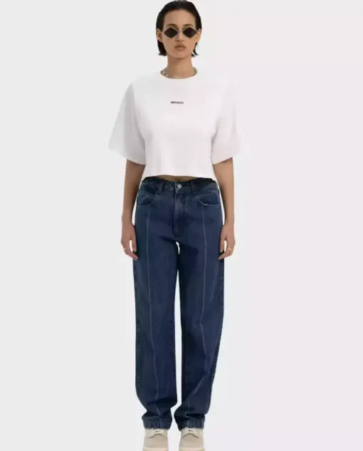 Biały t-shirt Brunch Crop