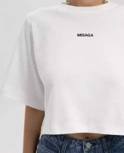 Biały t-shirt Brunch Crop