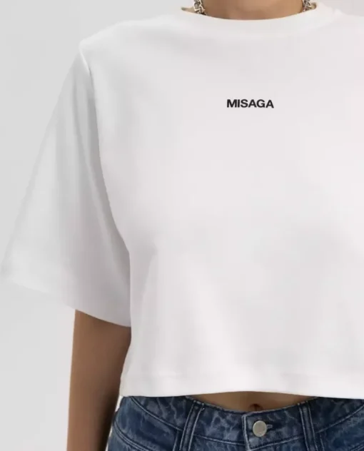 Biały t-shirt Brunch Crop
