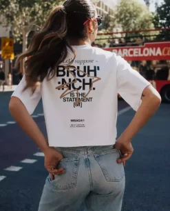 Biały t-shirt Brunch Crop