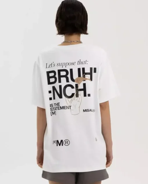 Biały t-shirt Brunch Relaxed