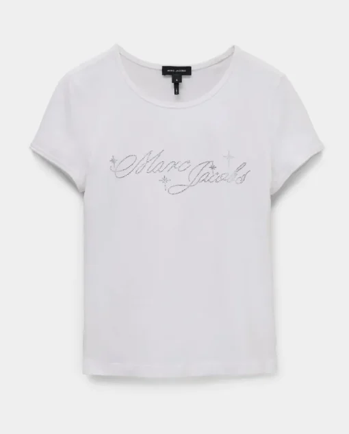Biały t-shirt Charm Logo Shrunken