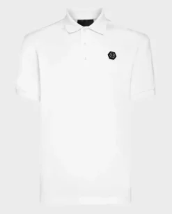 Biały t-shirt polo SS