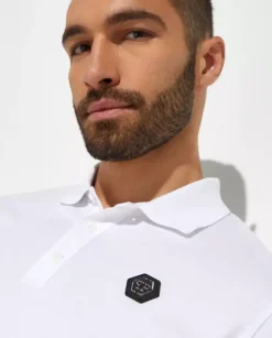 Biały t-shirt polo SS