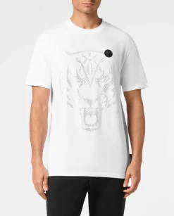 Biały T-shirt z aplikacją