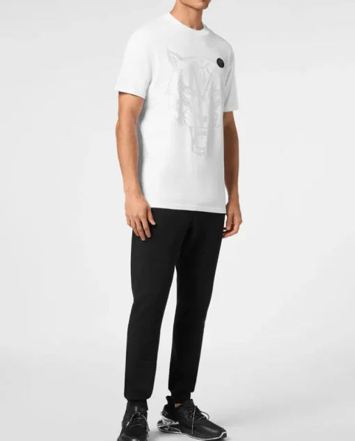 Biały T-shirt z aplikacją