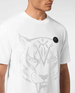 Biały T-shirt z aplikacją