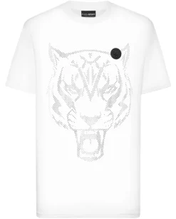 Biały T-shirt z aplikacją