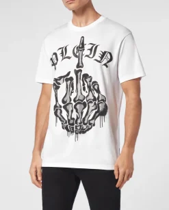 Biały t-shirt z aplikacją