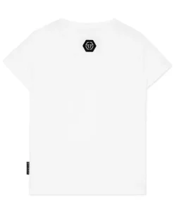 Biały T-shirt z aplikacją