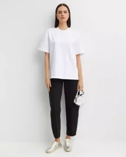 Biały t-shirt z cyrkoniami