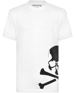 Biały t-shirt z czaszką