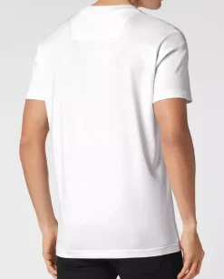 Biały t-shirt z czaszką Dripping Skull
