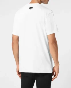 Biały T-shirt z dużym logo