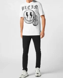 Biały t-shirt z dużym nadrukiem