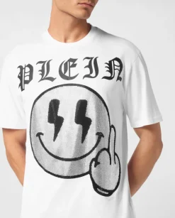Biały t-shirt z dużym nadrukiem