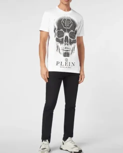 Biały T-shirt z dużym printem