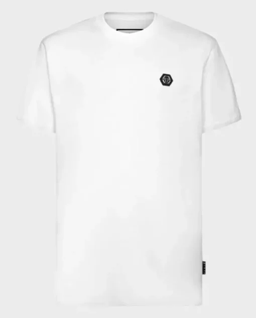 Biały t-shirt z emblematem