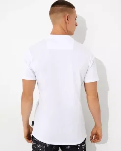 Biały t-shirt z emblematem