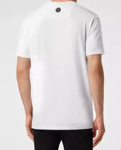 Biały t-shirt z gotyckim logo