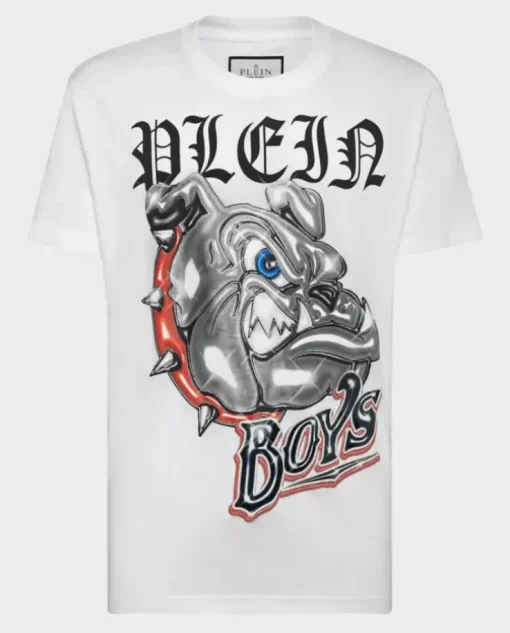 Biały t-shirt z grafiką Bulldogs