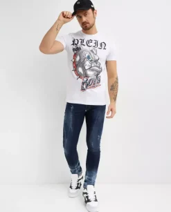 Biały t-shirt z grafiką Bulldogs