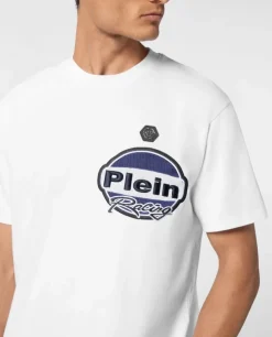 Biały t-shirt z haftem