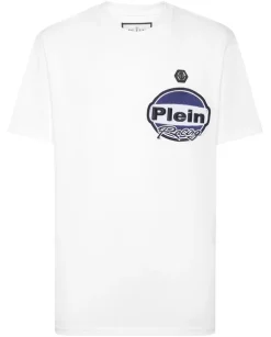 Biały t-shirt z haftem