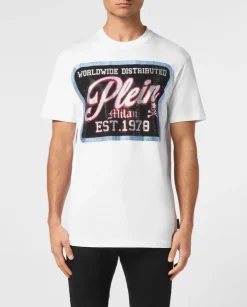 Biały T-shirt z kolorowym printem