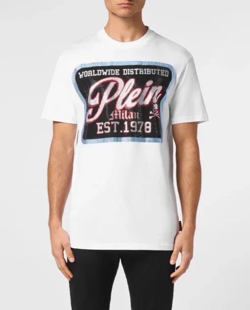 Biały T-shirt z kolorowym printem