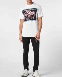 Biały T-shirt z kolorowym printem