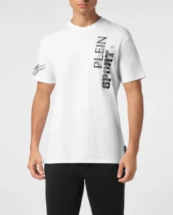 Biały t-shirt z kontrastowym nadrukiem