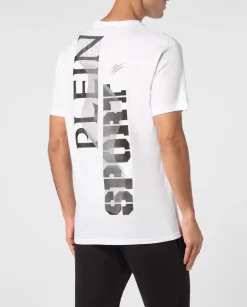 Biały t-shirt z kontrastowym nadrukiem