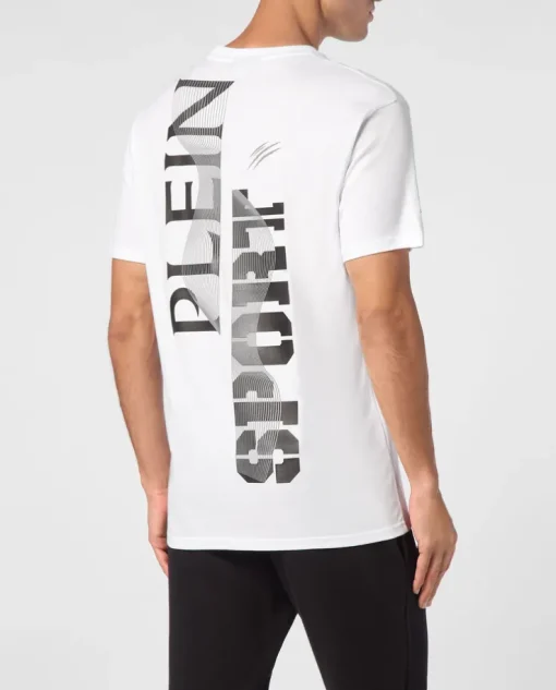 Biały t-shirt z kontrastowym nadrukiem