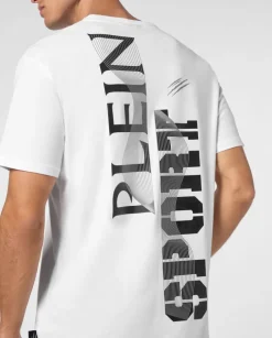 Biały t-shirt z kontrastowym nadrukiem