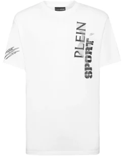 Biały t-shirt z kontrastowym nadrukiem