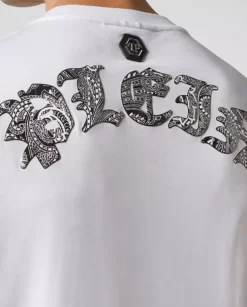 Biały t-shirt z kryształowym misiem Paisley Teddy Bear