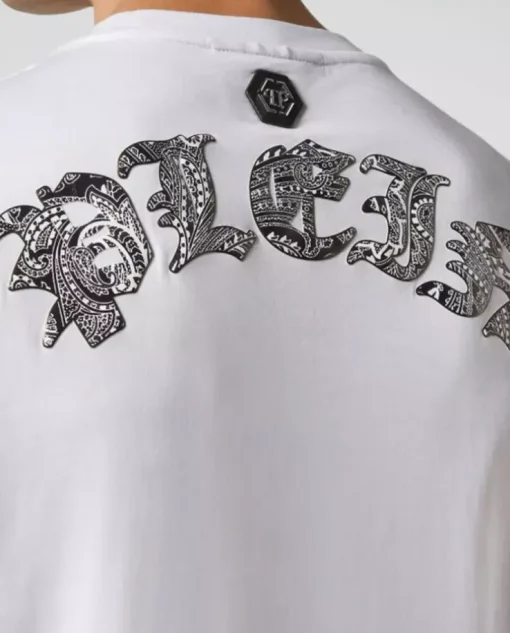 Biały t-shirt z kryształowym misiem Paisley Teddy Bear