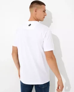 Biały t-shirt z kryształowym logo Glass