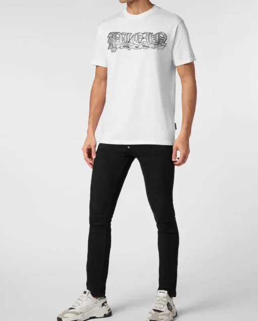 Biały t-shirt z logo