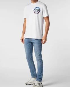 Biały T-shirt z logo