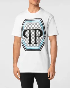 Biały t-shirt z logo Hexagon