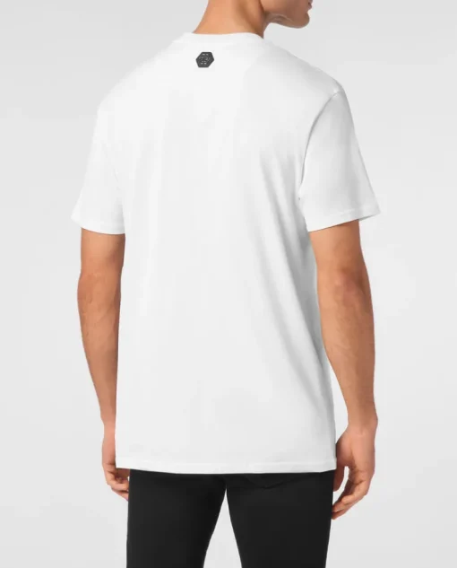 Biały t-shirt z logo Hexagon